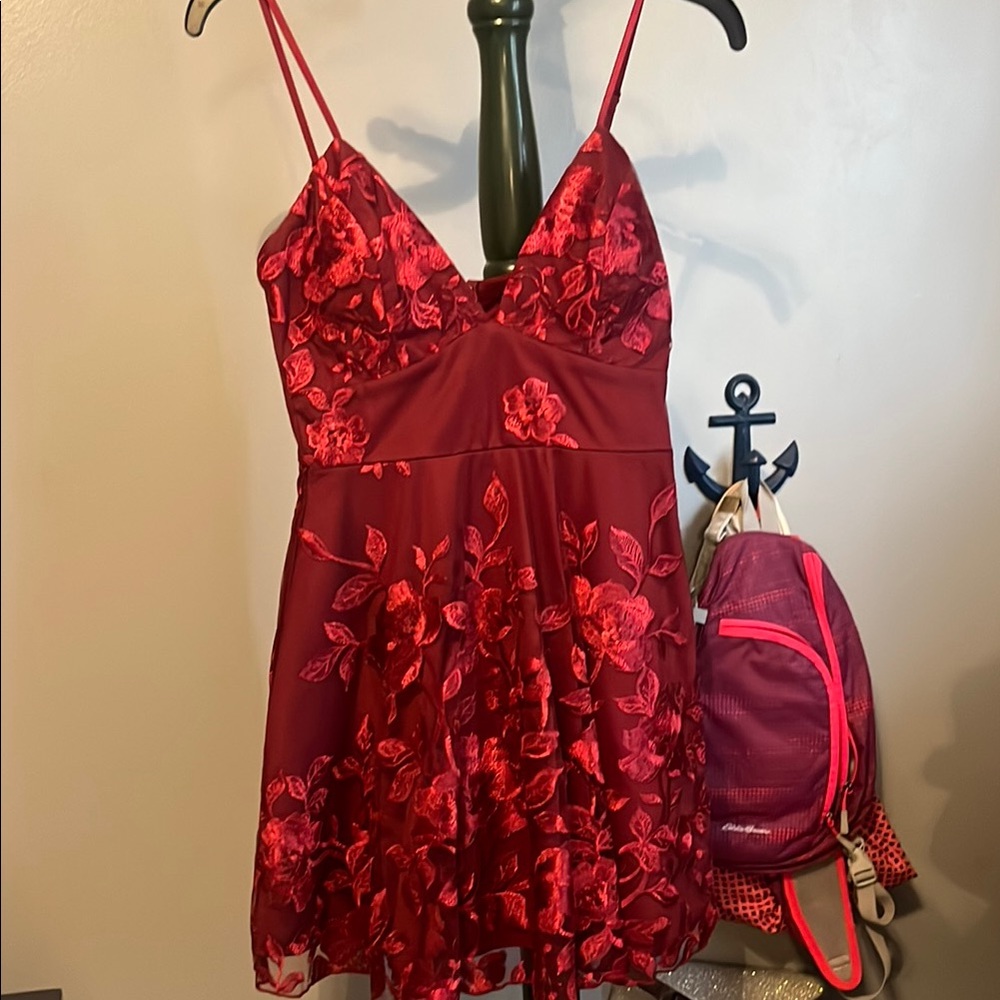 Trixxi Red Lace Chemise with Adjustable Straps